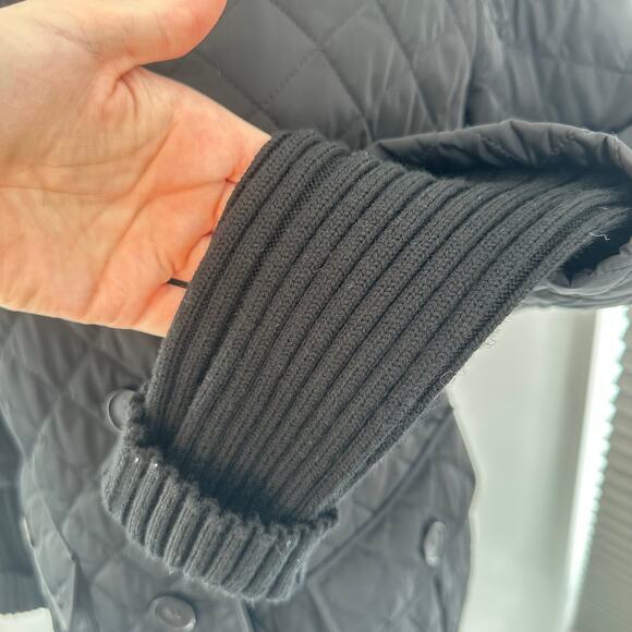 Lafayette 148 Black Quilted Lightweight Puffer Jacket Coat Sz 8 / Medium - Picture 4 of 7